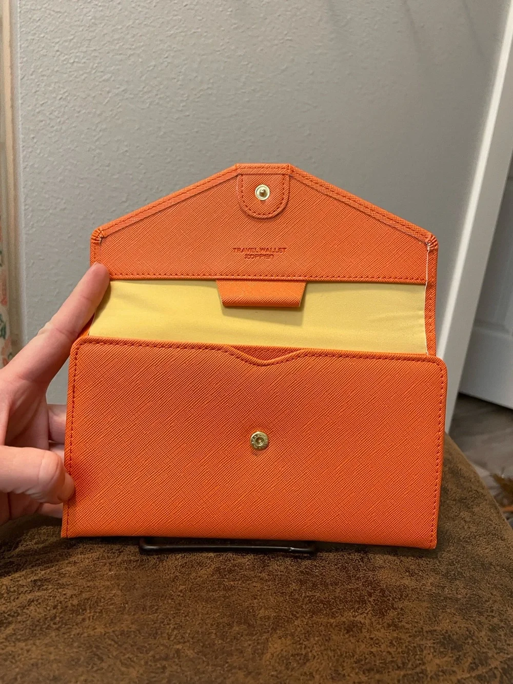 Travel wallet with RFID protection. Zoffen orange secure ID, passport, cards NEW